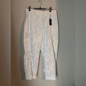 Express Stylish White Eyelet Skirt